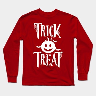 Halloween Trick or Treat - White Color font Long Sleeve T-Shirt